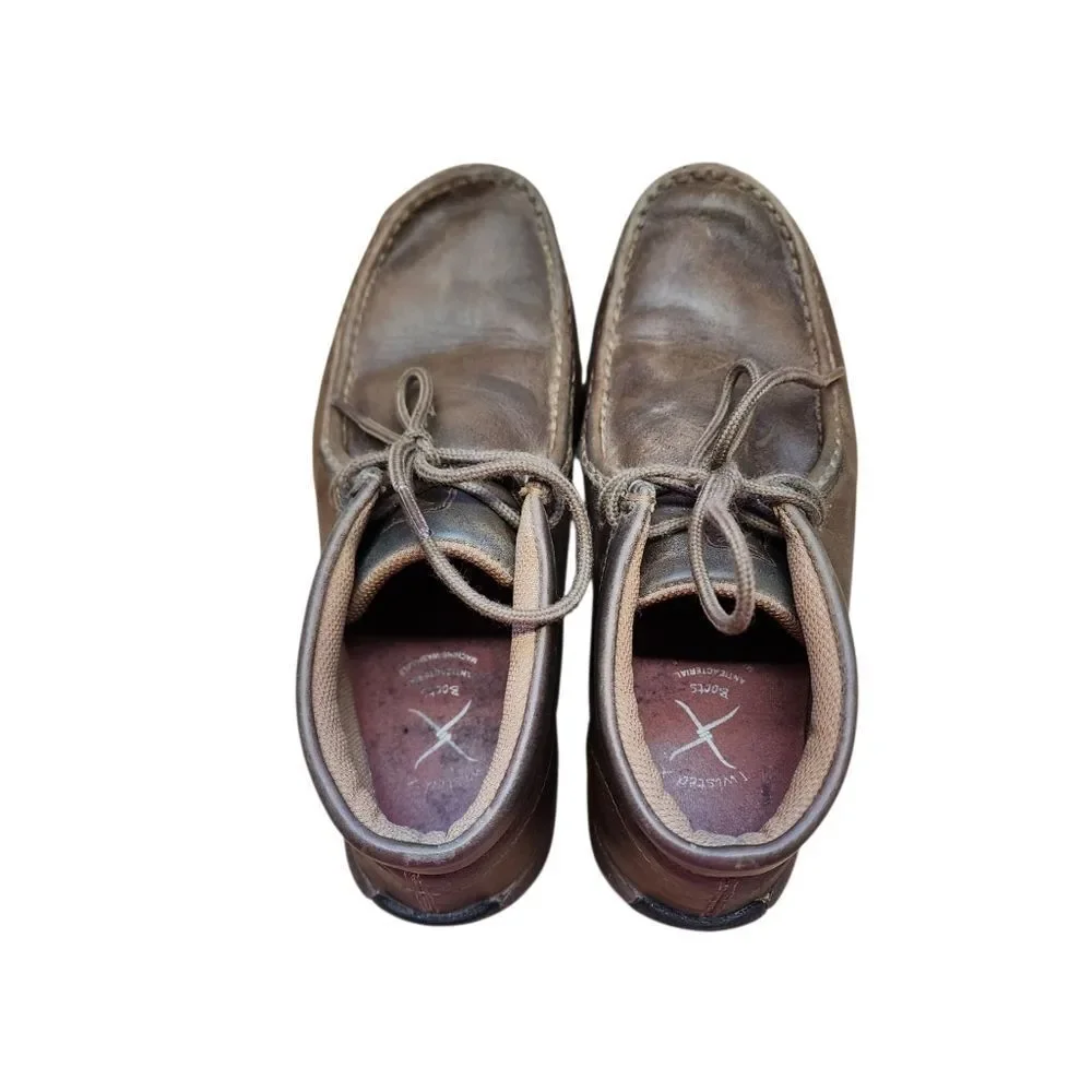 Twisted X Boots Mens 7.5 Chukka Driving Brown Leather Lace Up